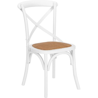 Cross Back Stuhl | Wei� [mieten]  Sitzkissen Leinenstoff...
