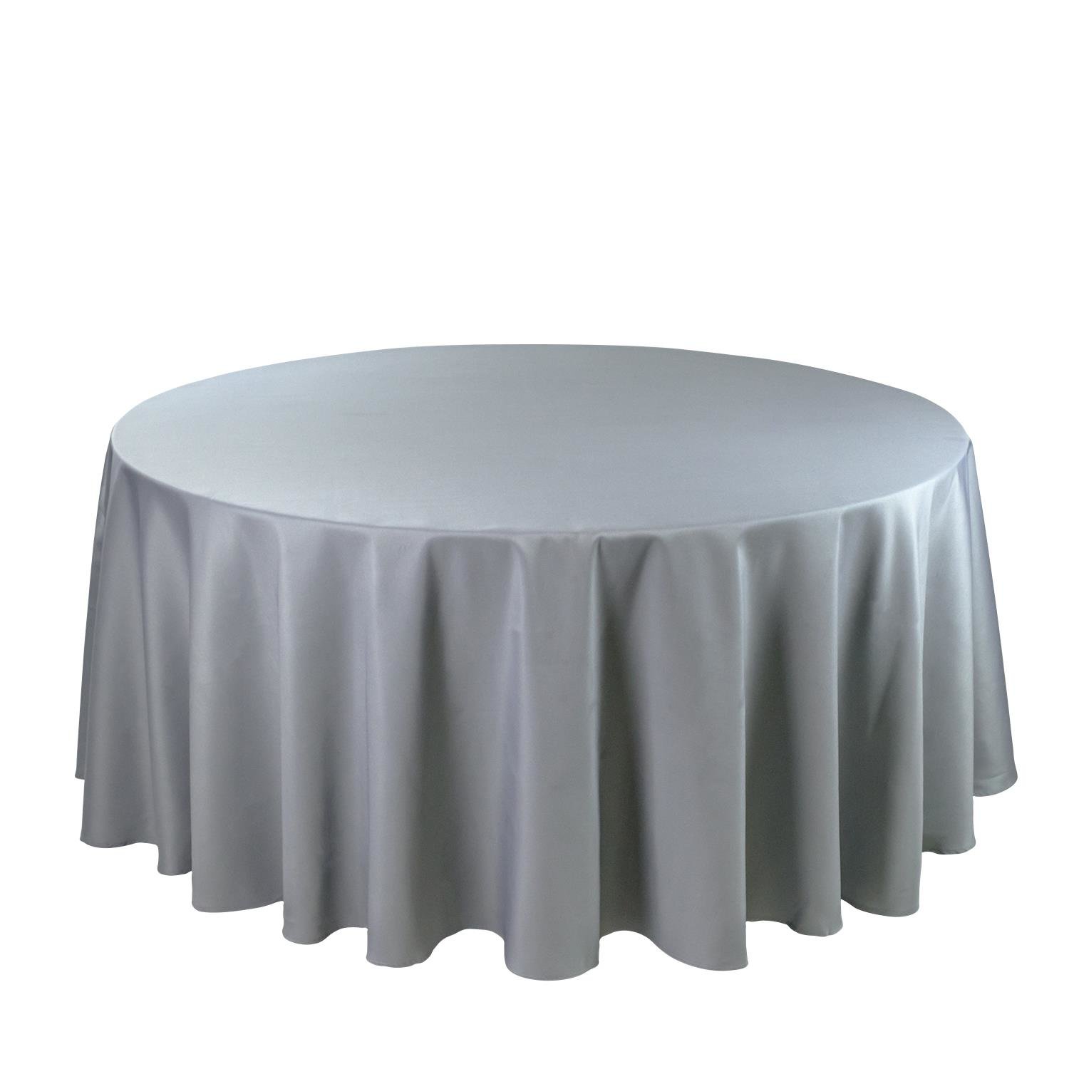 Runde Tischdecke Silber-Grau mieten -Eventdeko-For-Rent, 15,98 €