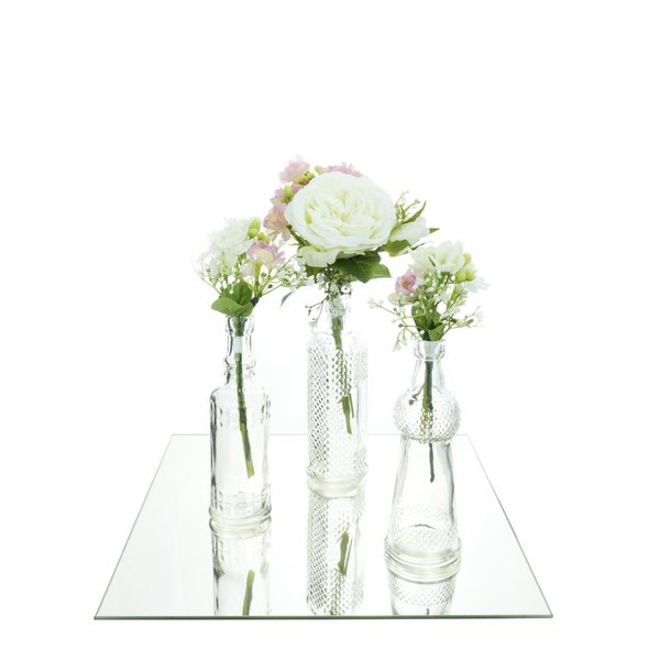 Vase VINTAGE / BOHO Klar | 3er Set | H. 16cm x D. 6cm [mieten]