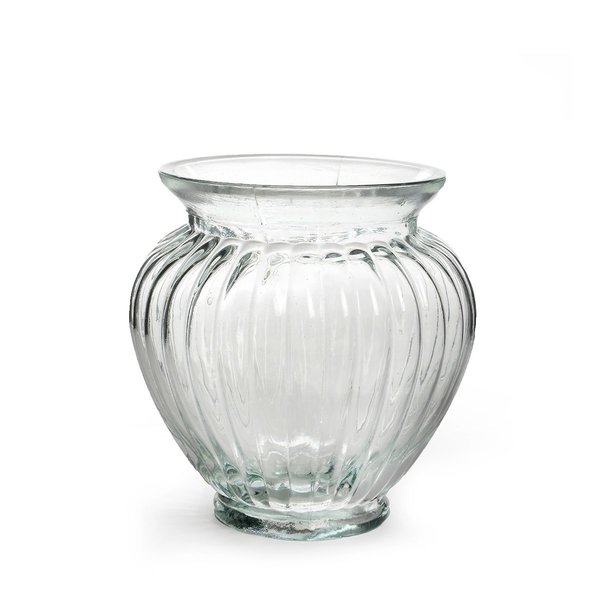 Vase Gerippt Klar | H.15 x D.12 cm | Glas [mieten]