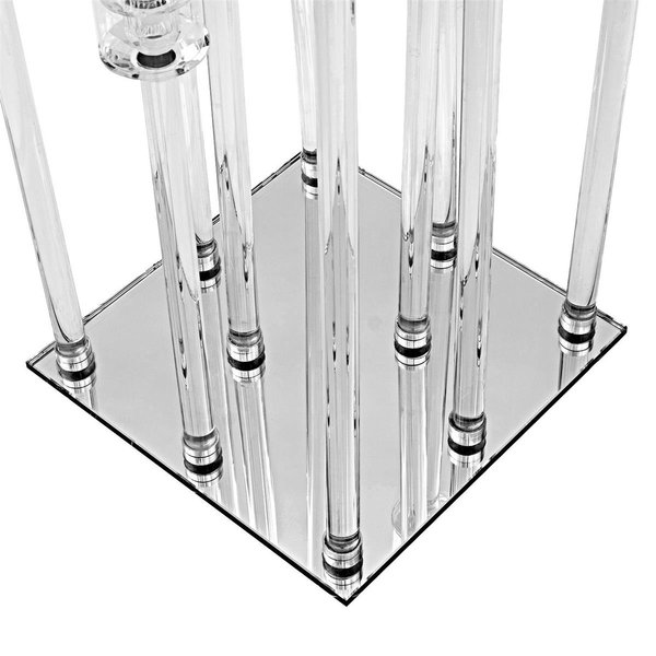 Kerzenständer HURRICANE 10-armig inkl. Glasaufsätze und LED-Stabkerzen | H. 150 cm | Klar-Acryl  [mieten]