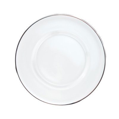 Platzteller Glas mit silbernem Rand | D. 33 cm |...